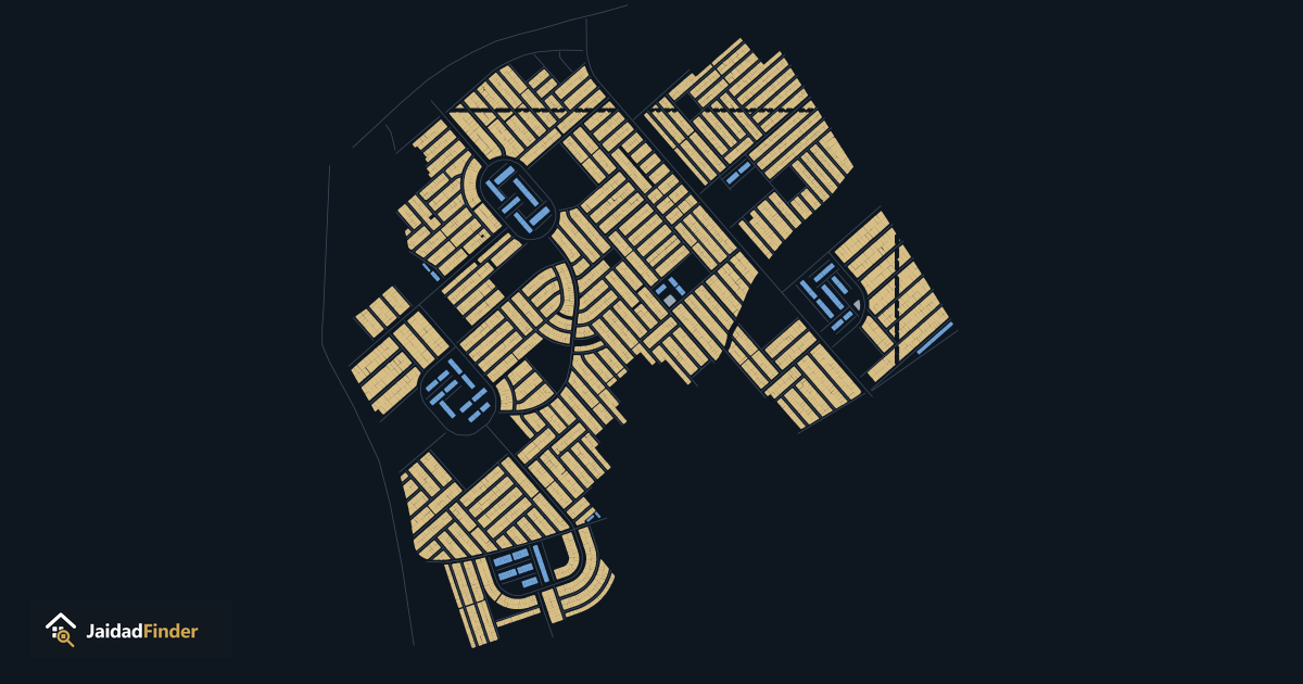 Faisal Town Phase 1 map: every plot, block and road, traced by Jaidad Finder