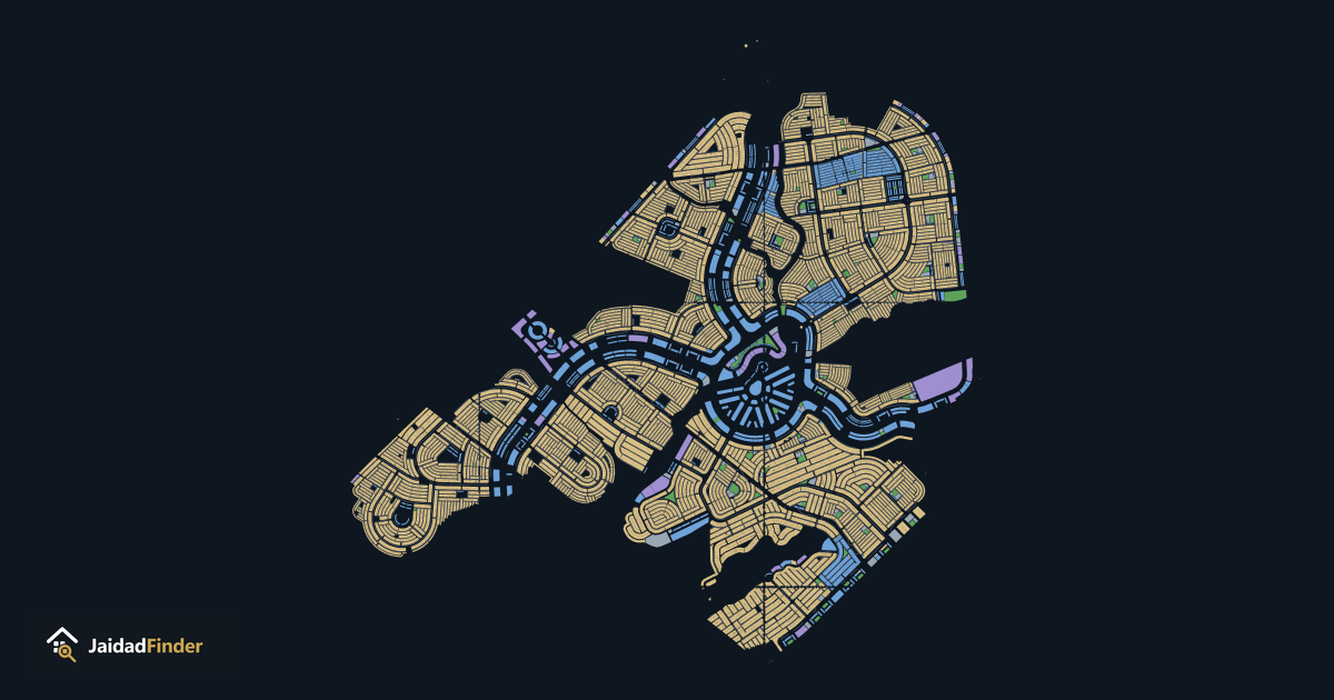 Faisal Town Phase 2 map: every plot, block and road, traced by Jaidad Finder